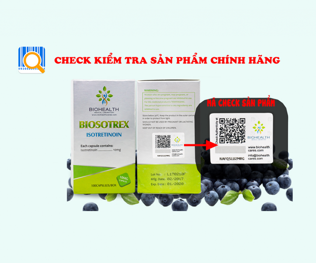 Viên uống trị mụn Biosotrex Isotretinoin sẽ ngay lập tức loại bỏ mọi loại mụn ra khỏi da một cách dễ dàng và an toàn, giúp da mềm mịn, tươi trẻ.